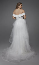 UNK-Wedding Dress: 7020. Long, Off The Shoulder, Fit N Flare image 6