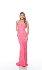 UNK-88009. Long, V Neckline, Straight, Open Back image 5
