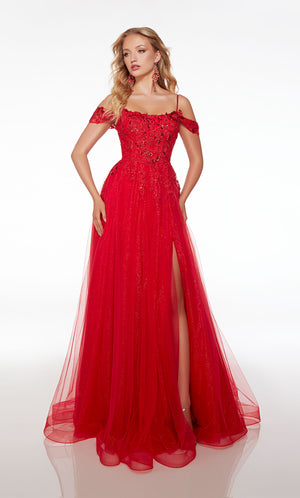 UNK-61480. Long, Scooped Neckline, A-line, Closed Back image 0