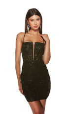 UNK-4813. Short, Plunging Neckline, Straight image 5