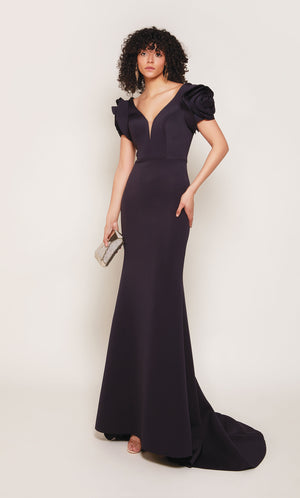 UNK-7066. Long, Plunging Neckline, Fit N Flare image 5