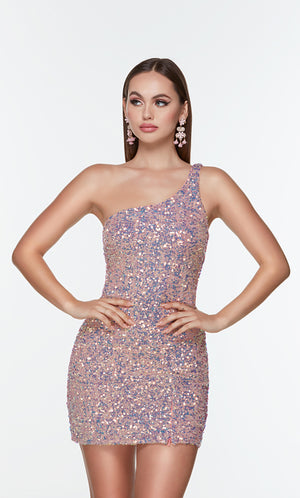 UNK-4541. Short, One Shoulder, Straight, Closed Back image 10