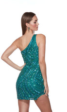 UNK-4641. Short, One Shoulder, Straight, Closed Back image 6