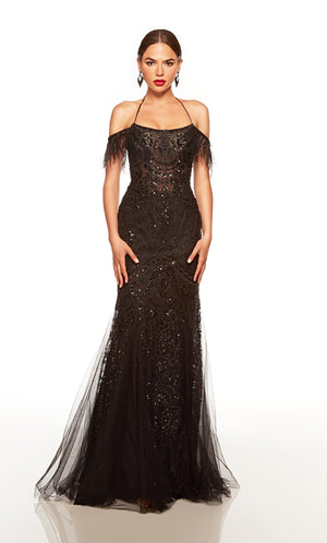UNK-61416. Long, Halter Neckline, Fit N Flare image 0