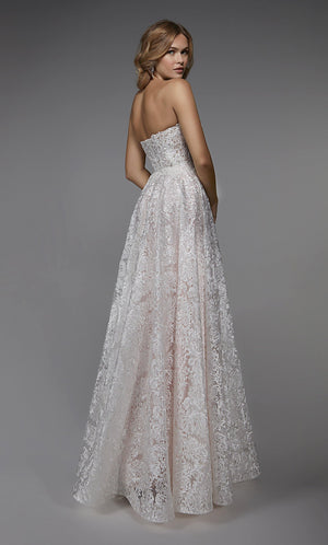 UNK-7033. Long Bridal Gown, Strapless, A-line, Closed image 1