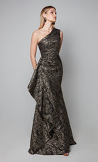 UNK-27620. Long, One Shoulder, Fit N Flare, Closed Back image 5