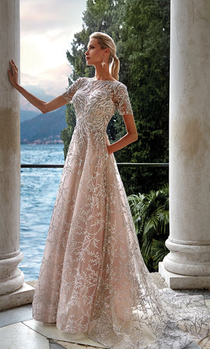 UNK-27726. Long, Illusion Neckline, A-line image 0