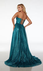 UNK-61601. Long, Strapless, A-line, Lace-up Back image 1