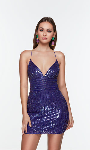 UNK-4536. Short, V-neck, Straight, Lace-up Back image 0