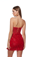 UNK-4616. Short, Strapless, Straight, Lace-up Back image 2