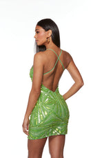 UNK-4658. Short, Scoop Neck, Straight, Open Back image 5