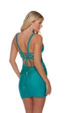 UNK-4708. Short, V-neck, Straight, Strappy Back image 1