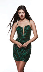UNK-4840. Short, Plunging Neckline, Straight image 4