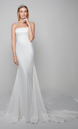 UNK-7060. Long, Strapless, Mermaid, Closed Back image 1
