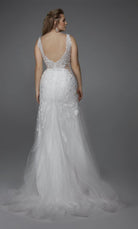 UNK-7017. Long, V-neck, Fit N Flare, V Shaped Back image 1