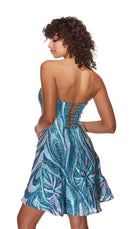 UNK-3782. Short, Strapless, A-line, Lace-up Back image 4