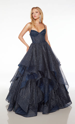 UNK-61637. Long, Spaghetti Strap Neckline, Ballgown image 0