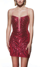 UNK-4890. Short, Plunging Neckline, Straight image 3