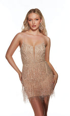 UNK-4807. Short, Plunging Neckline, Straight image 4