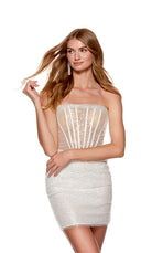 UNK-4678. Short, Strapless, Straight, Lace-up Back image 3