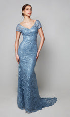 UNK-27602. Long, V-neck, Fit N Flare, V Shaped Back image 0