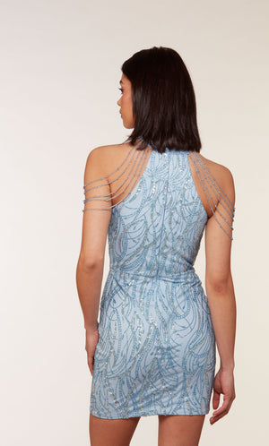 UNK-4682. Short, High Neck, Straight, Closed Back image 4