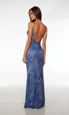 UNK-61609. Long, V-neckline, Straight/Fitted, V-shaped Back image 1