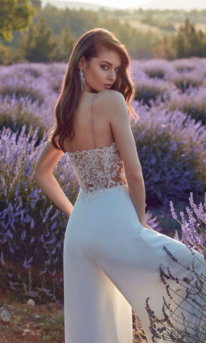 UNK-70017. Long, V-neck, Jumpsuit, Closed Back image 1