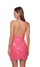 UNK-4627. Short, V-neck, Straight, Open Back image 4