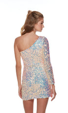 UNK-4771. Short, One Shoulder, Straight, Closed Back image 4