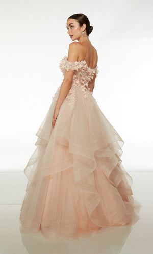 UNK-61532. Long, Off The Shoulder, Ballgown image 1