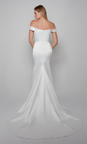 UNK-7064. Long, Off The Shoulder, Straight, Closed Back image 1