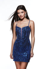 UNK-4901. Short, Plunging Neckline, Straight image 2