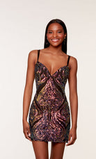 UNK-4653. Short, V-neck, Straight, Strappy Back image 2