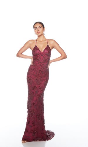 UNK-88007. Long, V Neckline, Straight, Open Back image 14