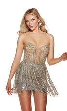 UNK-4943. Short, Strapless, Straight, Closed Back image 3