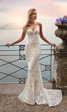 UNK-7028. Long Bridal Gown, Sweetheart Neckline, Fit N Flare image 0
