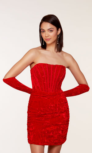 UNK-4690. Short, Strapless, Straight, Closed Back image 2