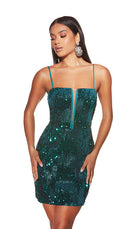 UNK-4932. Short, Plunging Neckline, Straight image 0