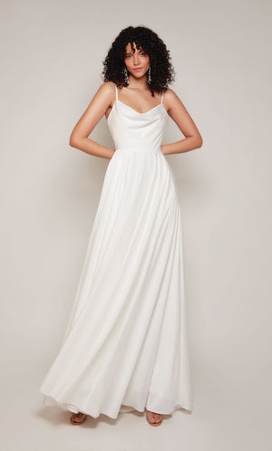 UNK-7100. Long, Cowl Neck, A-line, Open Back image 5