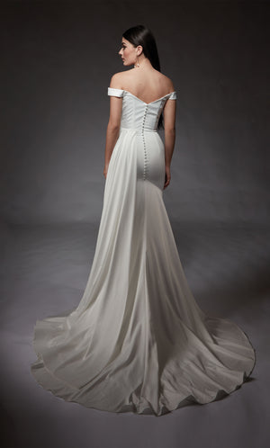 UNK-7098. Long, Off The Shoulder, Fit N Flare image 2