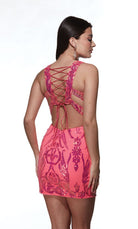 UNK-4894. Short, Plunging Neckline, Straight image 1