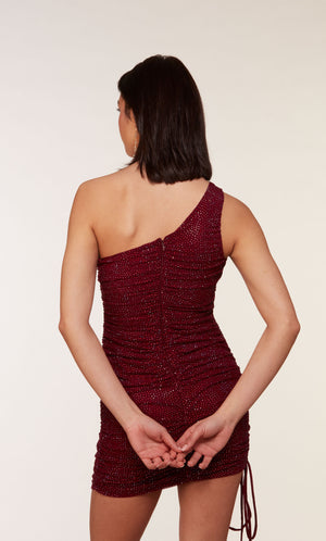 UNK-4736. Short, One Shoulder, Straight, Closed Back image 4
