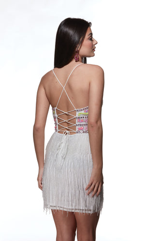 UNK-4801. Short, V-neck, Straight, Strappy Back image 10