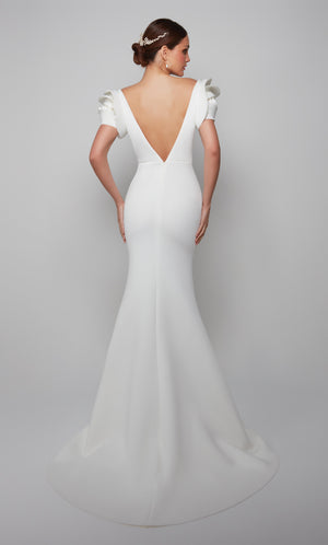 UNK-7066. Long, Plunging Neckline, Fit N Flare image 2