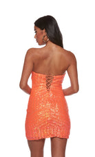 UNK-4631. Short, Strapless, Straight, Lace-up Back image 1