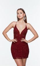 UNK-4510. Short, Plunging Neckline, Straight image 2