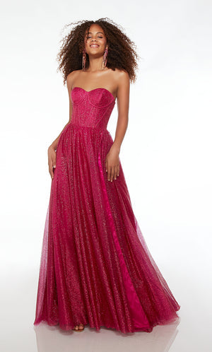 UNK-61601. Long, Strapless, A-line, Lace-up Back image 6