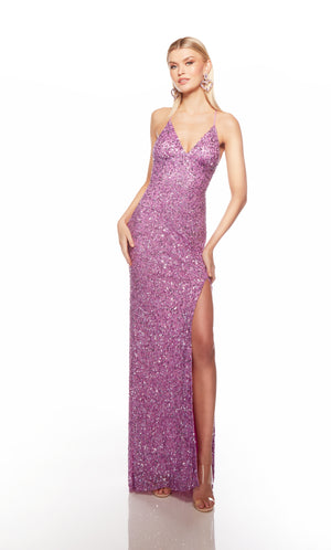 UNK-88002. Long, V Neckline, Straight, Open Back image 7
