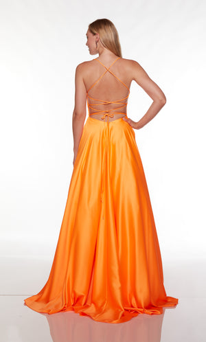 UNK-1761. Long, Scoop Neck, A-line, Strappy Back image 7